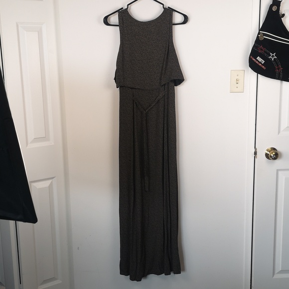 Vintage Tristan & Iseut Women's Medium Rayon 90 Maxi dress brown pattern floral - Picture 4 of 6